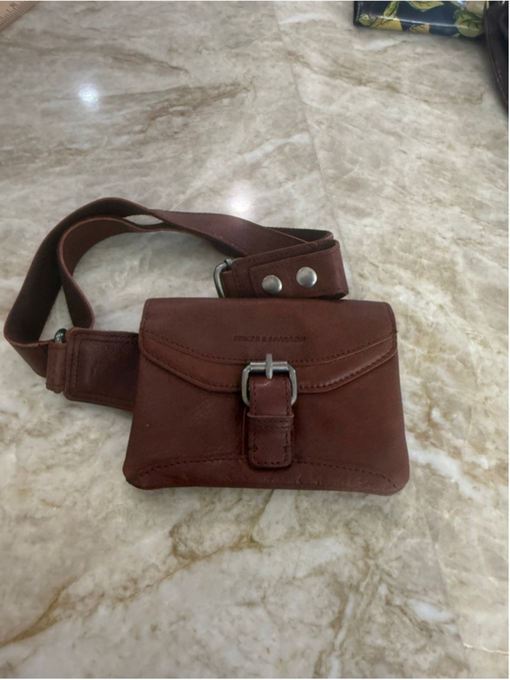 Unisex Spikes & Sparrow Brown Leather bum bag, Fanny pack, belt ba Crossbody Bag